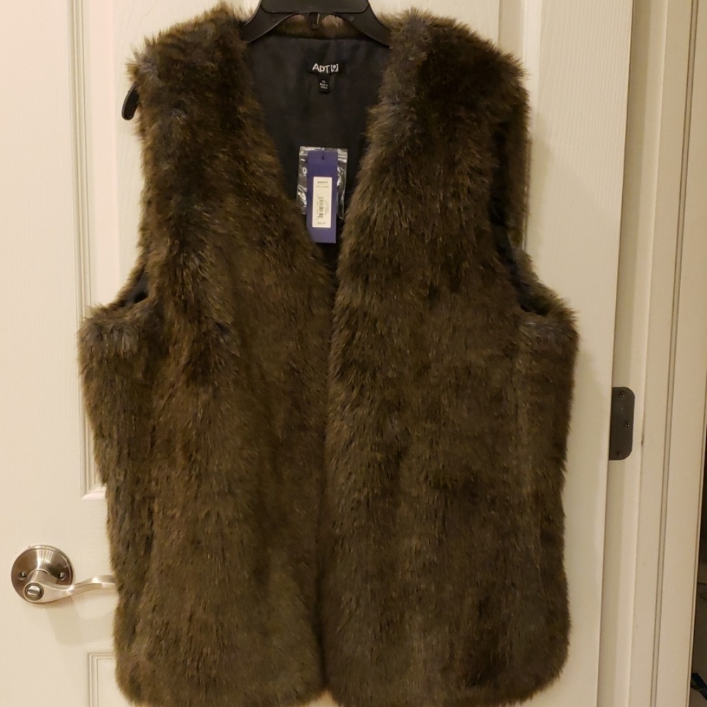"New" Brown Faux Fur Vest